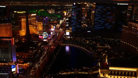 Las-Vegas,-Nevada-Aerial-view-of-Las-Vegas-Strip-at-night