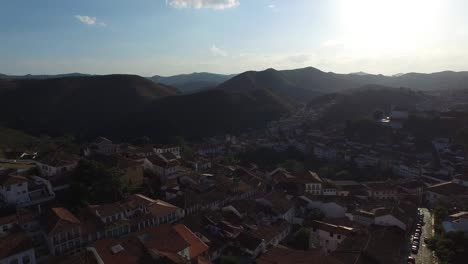 Aerial-of-Ouro-Preto-city-in-Minas-Gerais,-Brazil