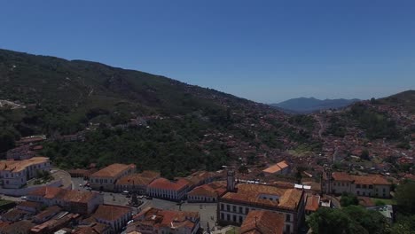 Aerial-of-Ouro-Preto-city-in-Minas-Gerais,-Brazil