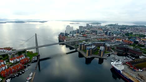 Antenne:-Der-Hafen-von-Stavanger,-Norwegen