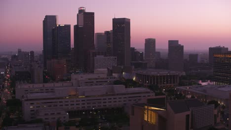 Los-Angeles,-Aerial-shot-of-Los-Angeles-at-dusk.