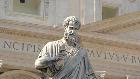 One-of-the-statue-outside-the-Basilica-of-Saint-Peter-in-Rome-Italy