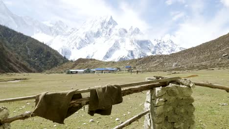 Nepalese-village-Bimthand-among-the-mountains.-Manaslu-circuit-trek.