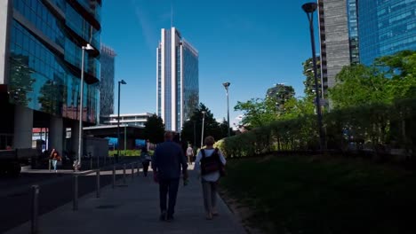 Italy-milan-city-sunny-day-famous-pedestrian-street-panorama-4k-timelapse