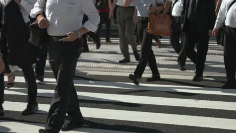 Slowmotion---Commuters-People-Crosswalks-Summer-Tokyo