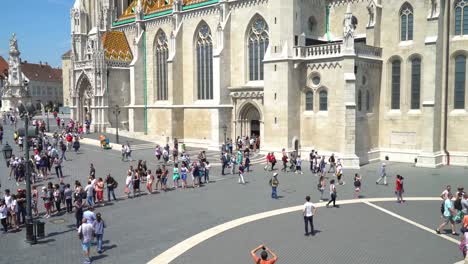 Budapest,-Hungary.-Panoramic-view-of-the-square-near-the-church-of-St.-Matthias