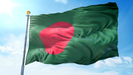 La-bandera-de-Bangladesh-sin-fisuras-bucle-video-de-renderizado-3D.-Bella-textil-tela-tela-bucle-agitando