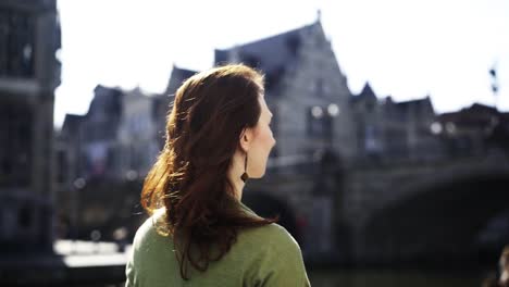 Foxy-hair-woman-in-town-historic-centre