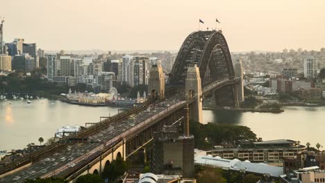 Nacht-zu-Tag-Sunrise-in-Sydney-Skyline-der-Stadt.