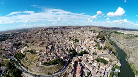 Panorama-Luftbild-der-Stadt-von-Toledo,-Spanien