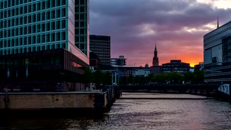 Hamburg-city-Sonnenuntergang-hyperlapse