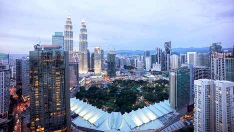 day-to-night-sunset-scene-at-Kuala-Lumpur-skyline