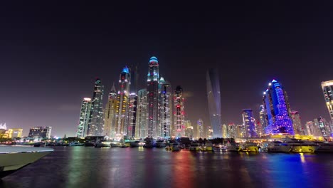 night-illumination-dubai-marina-palm-panorama-4k-time-lapse-united-arab-emirates