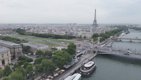 Aerial-view-of-Paris-with-Seine-river