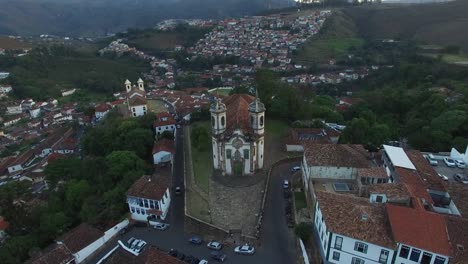 Aerial-of-Ouro-Preto-city-in-Minas-Gerais,-Brazil