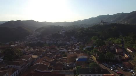 Aerial-of-Ouro-Preto-city-in-Minas-Gerais,-Brazil