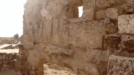 wall-of-the-destroyed-old-fortress-close-up,-live-camera