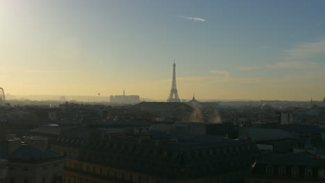 france-paris-city-sun-light-famous-galeries-lafayette-rooftop-cityscape-panorama-4k