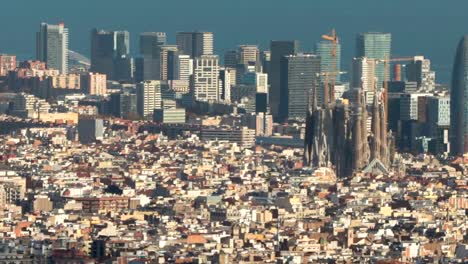 Barcelona-downtown-top-view.Time-Lapse