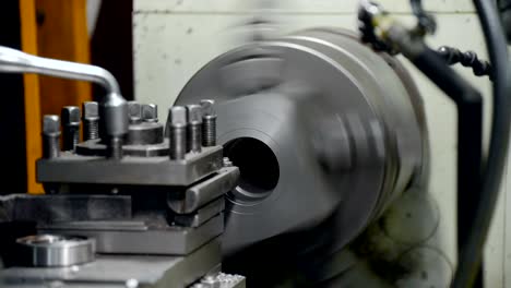 Processing-of-cast-iron-parts-on-a-lathe.