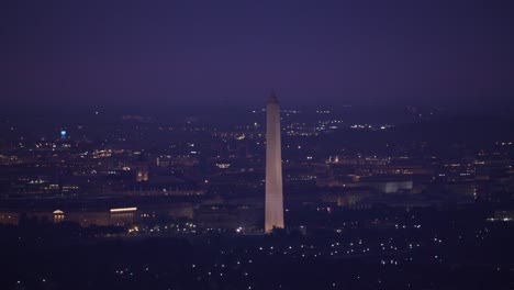 Aerial-view-of-the-Washington-Monument-in-the-early-morning.