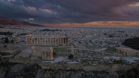 Aerial-view-of-Acropolis-of-Athens-at-sunset