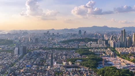 Timelapse-in-Seoul-City-Skyline,-Südkorea