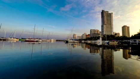 Bahía-de-Manila,-Filipinas-sunrise-time-lapse