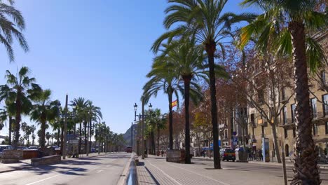 barcelona-city-sun-light-traffic-bay-4k-spain