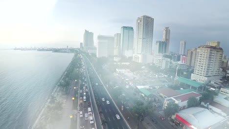 Roxas-Boulevard-in-Manila-Luftaufnahme