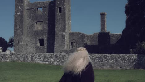 4k-Medieval-Shot-of-Style-Queen-Posing--in-Castle