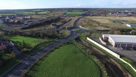 aerial-shoot-of-kids-playground-of-country-village-in-Ireland