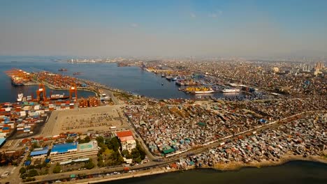 Cargo-industrial-port-aerial-view.-Manila,-Philippines