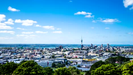 Time-Lapse---Ariel-View-of-Downtown-Auckland,-Nueva-Zelanda