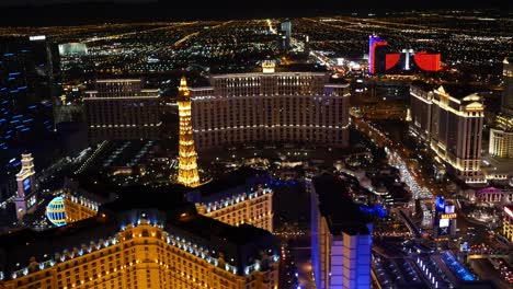 Las-Vegas,-Nevada-Aerial-view-of-Las-Vegas-Strip-at-night