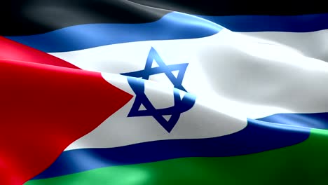 Bandera-de-Israel-dentro-de-Palestina-franja-de-gaza-que-agita-la-tela-textura-fondo,-crisis-de-israel-y-Palestina-de-islam,-paz-Unión-de-la-bandera