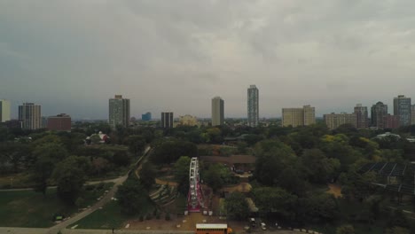 Horizonte-de-Chicago-de-aérea-de-Lincoln-Park