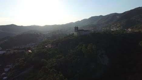 Aerial-of-Ouro-Preto-city-in-Minas-Gerais,-Brazil