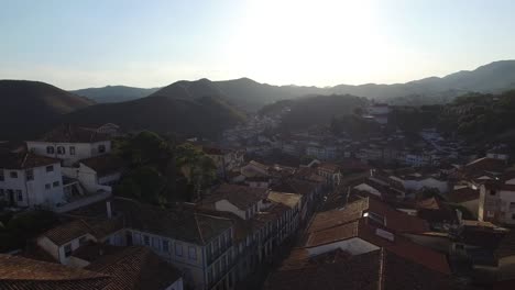 Aerial-of-Ouro-Preto-city-in-Minas-Gerais,-Brazil