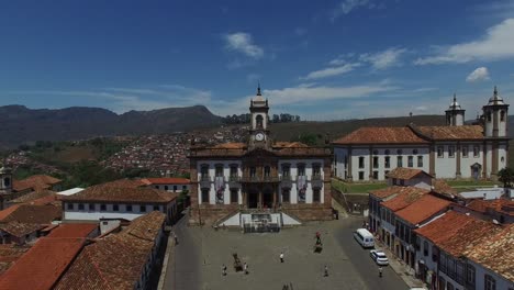 Aerial-of-Ouro-Preto-city-in-Minas-Gerais,-Brazil