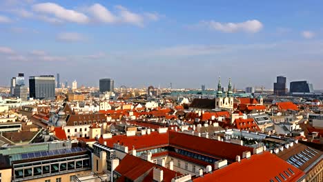 Skyline-von-Vienna,-Austria.-Luftaufnahme-von-Wien.-Time-Lapse.-Österreich.-Vienna-Wien-ist-die-Hauptstadt-und-größte-Stadt-Österreichs-und-eines-der-9-Bundesländer-Österreichs.