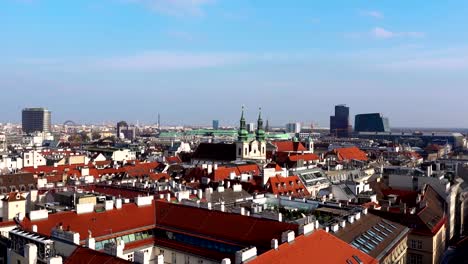 Vienna-skyline,-Austria.-Aerial-view-of-Vienna.-Austria.-Vienna-Wien-is-the-capital-and-largest-city-of-Austria,-and-one-of-the-9-states-of-Austria.