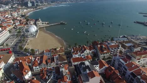 Vista-aérea-de-Cascais,-Portugal