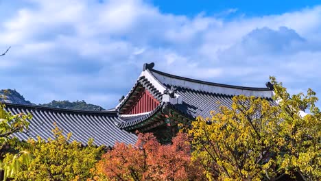 Lapso-de-tiempo-de-4K-otoño-en-el-Palacio-Gyeongbokgung,-Corea-del-sur