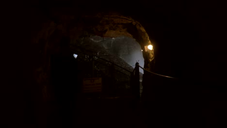 Woman-visitor-taking-cell-photos-at-Rosh-Hanikra