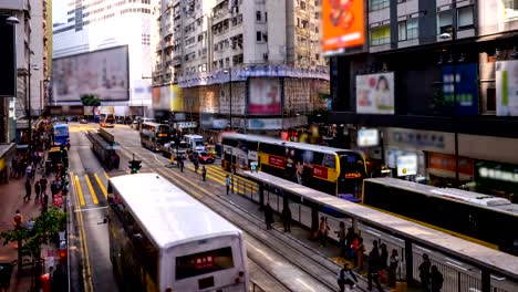 Verkehr-Zeitraffer-in-Hong-Kong.-4-k-Auflösung.