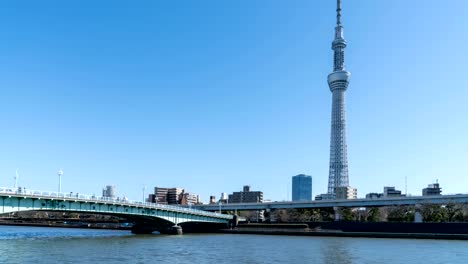 4-K-Time-lapse:-árbol-del-cielo-de-Tokio-y-Río-de-Sumida