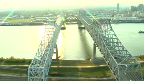 Aerial-View-of-Bridge-over-Mississippi-River-in-New-Orleans