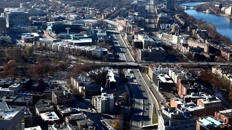 Gran-vista-aérea-de-la-ciudad-de-Boston,-Massachussets