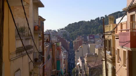 barcelona-city-day-time-mountain-street-traffic-4k-spain